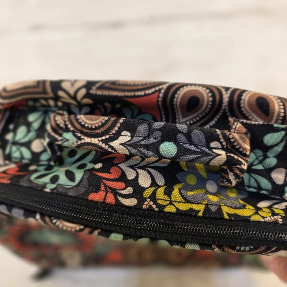 Vera Bradley Provencal Paisley Floral Cosmetic Makeup Bag Travel Case Orange